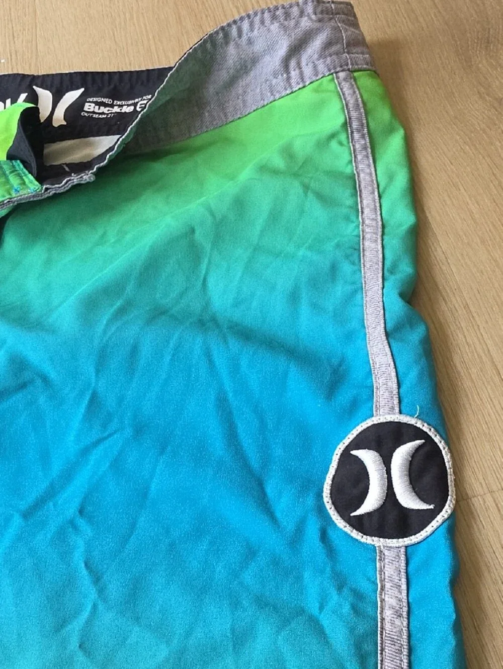 Hurley Men’s Green and Blue Gradient Board Shorts